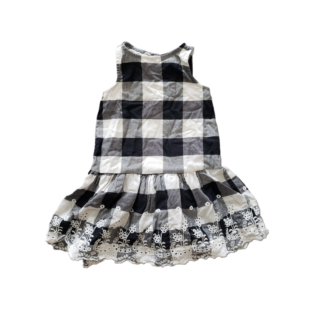 Pippa and Julie 18m Baby Girl Plaid Checked Embroidered Ruffle Hem Dress